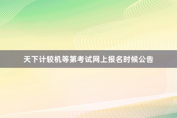 天下计较机等第考试网上报名时候公告